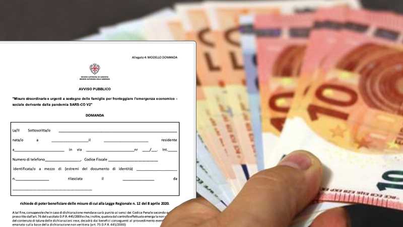 Bonus 800 euro famiglie sarde richiedere soldi